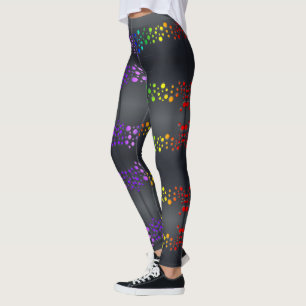 Legging SlipperyJoe ama bolhas vermelho laranja amarelo ve