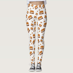 Legging S'mores de sorriso com os pontos no branco