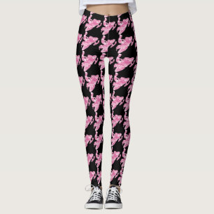 Legging Snowmobile cor-de-rosa da camuflagem