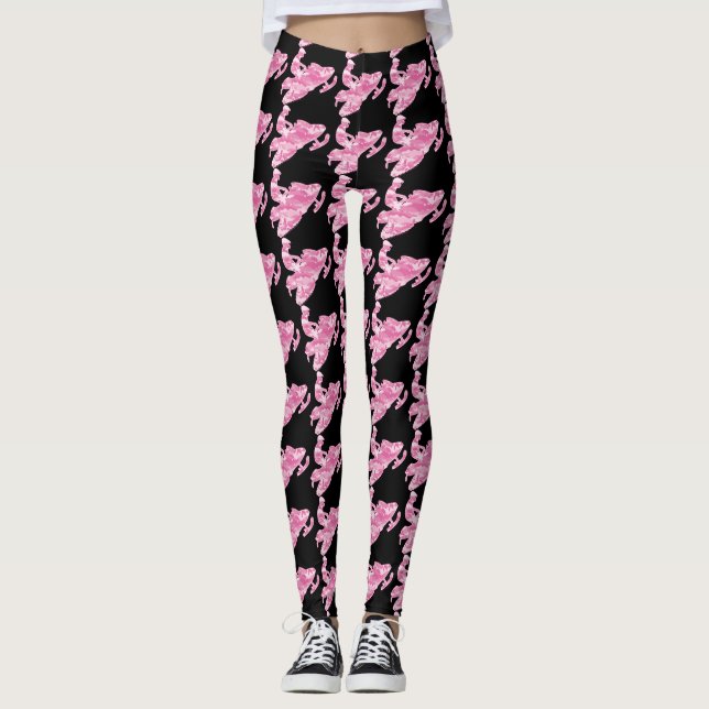 Legging Snowmobile cor-de-rosa da camuflagem (Frente)