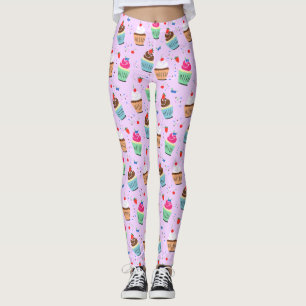 Legging Sobremesa doce com padrão de cupcake bonito