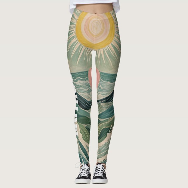 Legging Sobretensão solar personalizada (Frente)