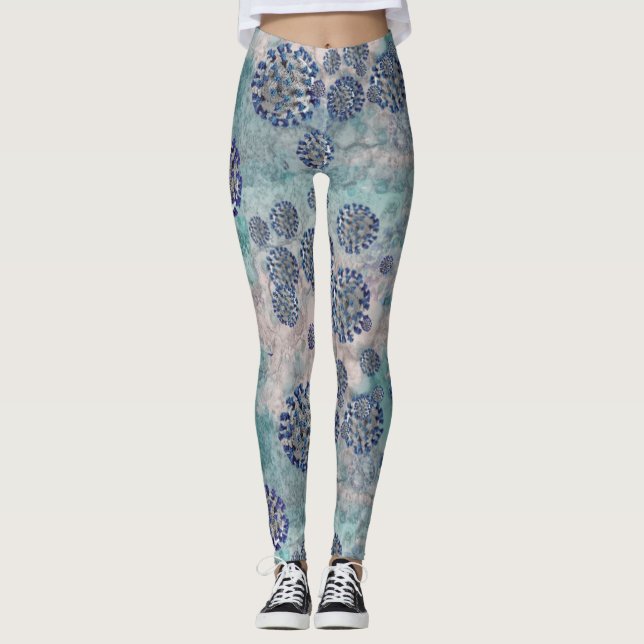 Legging Sobrevivi ao Vírus de Covid Azul (Frente)