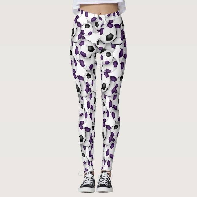 Legging soccer balls with girls team colors purple black  (Frente)
