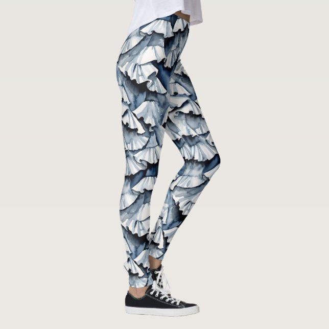 Legging Soft Denim Blue Watercolor Ruffles (Direita)