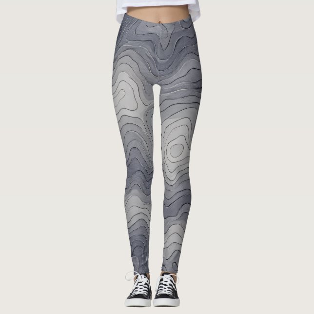 Legging Soft Elevation Lines – Grey Scale (Frente)