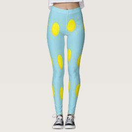 Legging Sol amarelo em azul