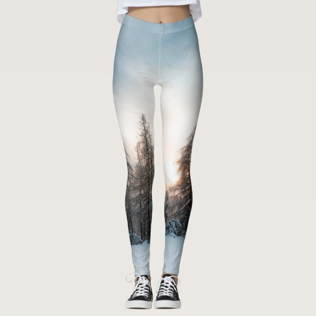 Legging Sol atrás de árvores de abeto (Frente)
