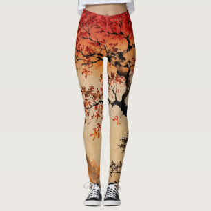 Legging Sol crimson sobre a Árvore da Vida