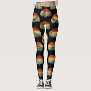 Legging Sol listrado multicolorido com árvores Thunder_Cov