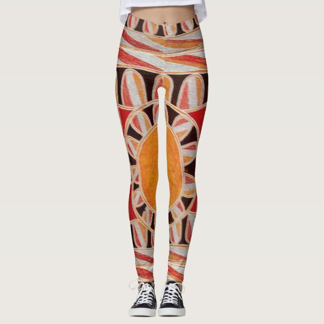 Legging SOLAR ENERGY Abstrato Geométrico Vermelho SOLAR (Frente)