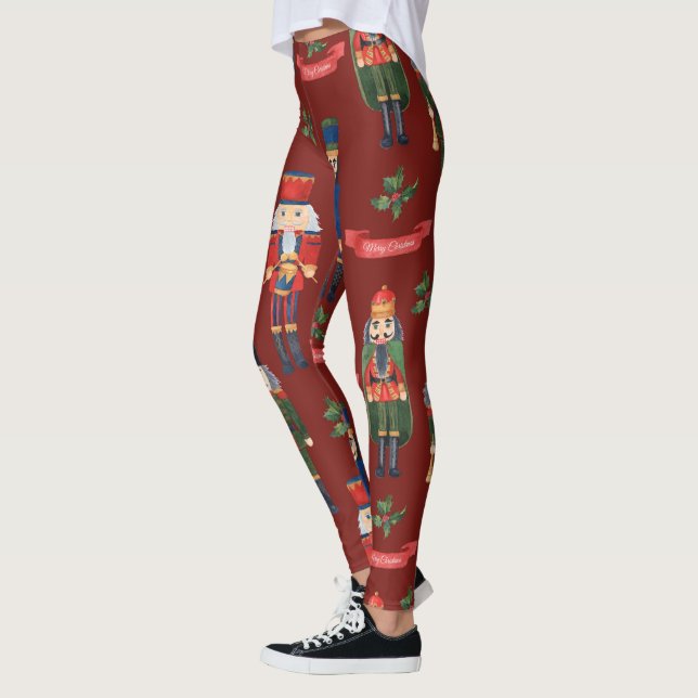Legging Soldado Engraçado do Noz de Natal (Esquerda)