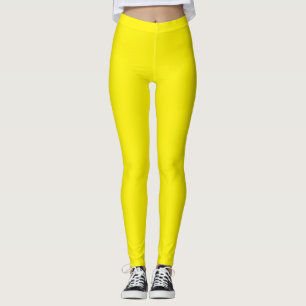 Legging Sólido Simples Amarelo