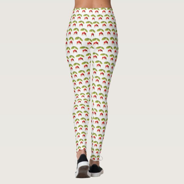 Legging Solteiro de Padrão de Roseqs (Verso)