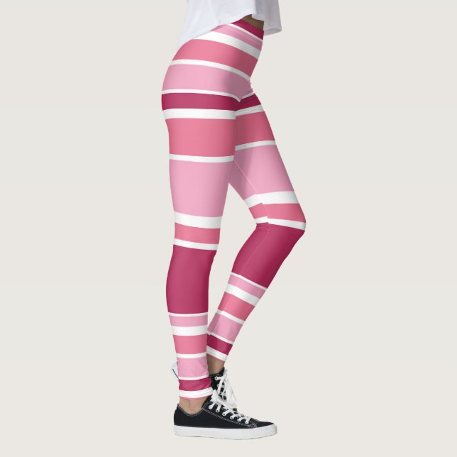 Legging Sombras das faixas cor-de-rosa (Direita)