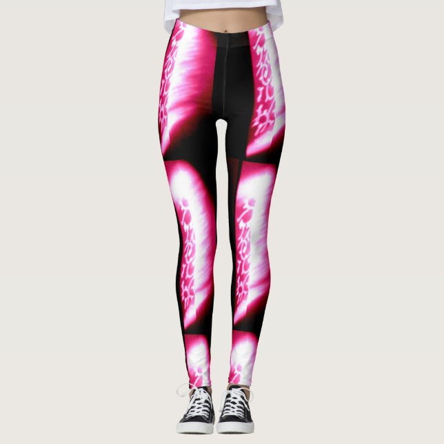 Legging sombras rosa pretas (Frente)