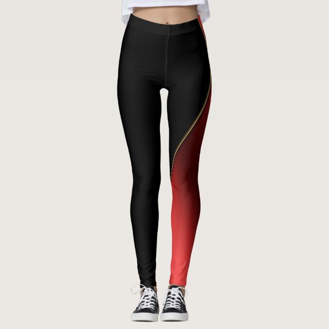 Legging Sombreado Vermelho e Preto (Frente)