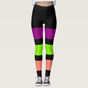 Legging SOMENTE LISTRAS - o roxo, salta verde, salmão