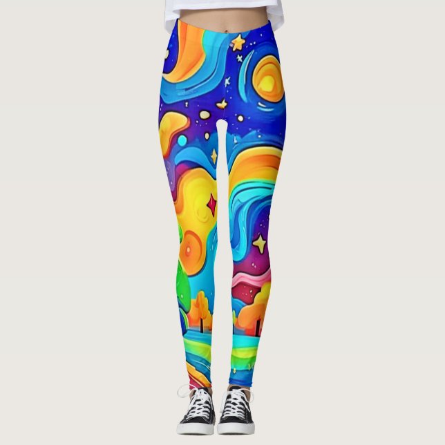 Legging Sonhadora Noite: Paisagem Estelar (Frente)
