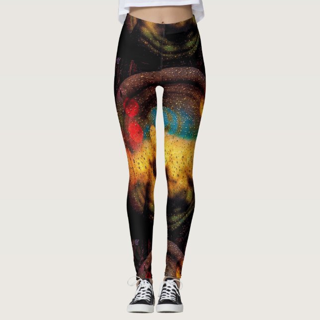 Legging Sonho cósmico em cores primárias (Frente)