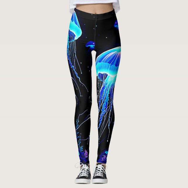 Legging Sonho de medusa bioluminescente (Frente)