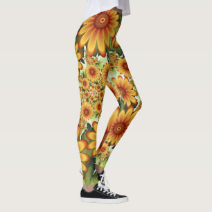 Legging Sonho floral, arte abstrata moderna do Fractal da