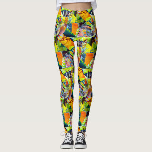 Legging Sonhos Contemporâneos Vívidos em obra de arte em a