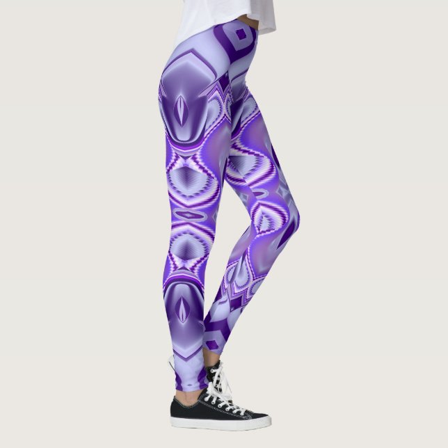 Legging Sonhos de Arco-Íris de Flor Roxo (Direita)