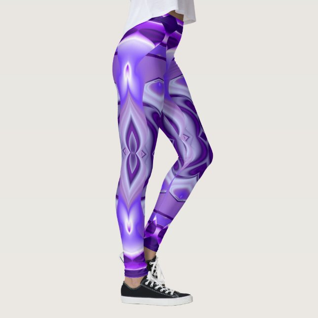 Legging Sonhos de Arco-Íris de Flor Roxo (Direita)