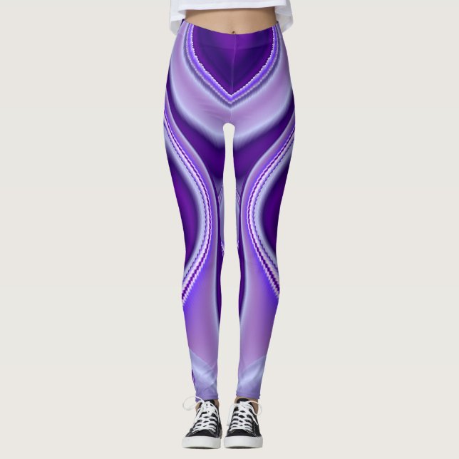 Legging Sonhos de Arco-Íris de Flor Roxo (Frente)
