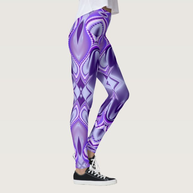 Legging Sonhos de Arco-Íris de Flor Roxo (Direita)