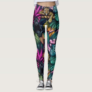 Legging Sonhos de Grande Felino Padrão de Superfície Contí