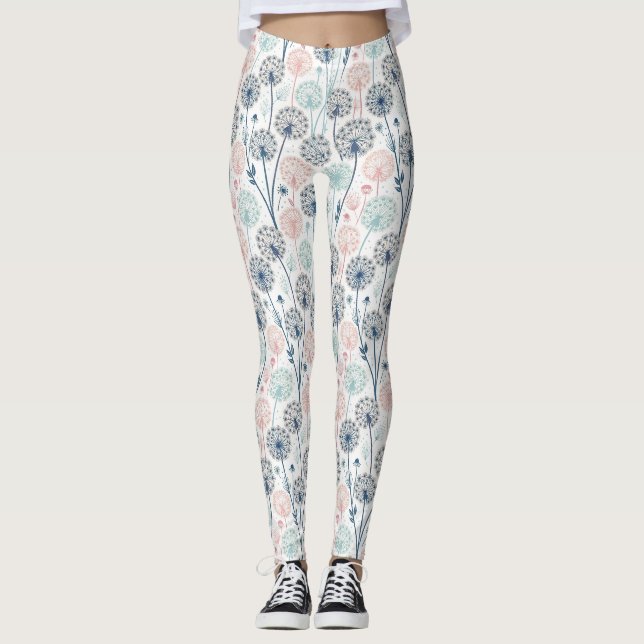 Legging Sonhos Pastel Dandelion - Floral Whimsical (Frente)