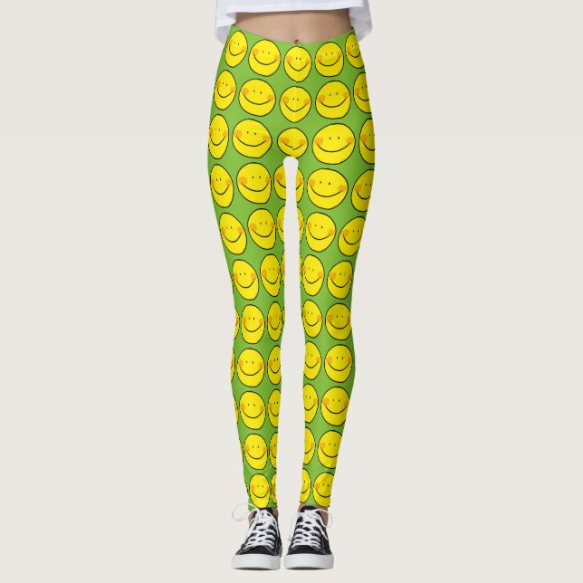 Legging sorriso amarelo feliz (Frente)
