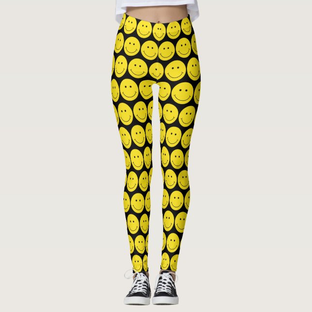 Legging Sorriso de Desenho Amarelo (Frente)