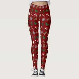 Legging Sortidos de Símbolos de Feriado de Natal