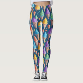 Legging Sorvete divertido Cone Sweet Dessert Patterno