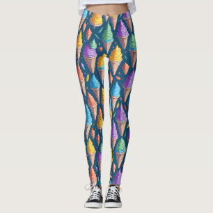 Legging Sorvete divertido Cone Sweet Dessert Patterno