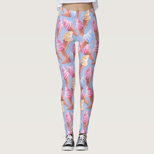 Legging Sorvete. Padrão doce (Frente)