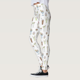 Legging Sorvete Sundae Padrão Branco