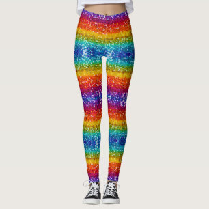 Legging Sparkle e Shine com brilho no arco-íris