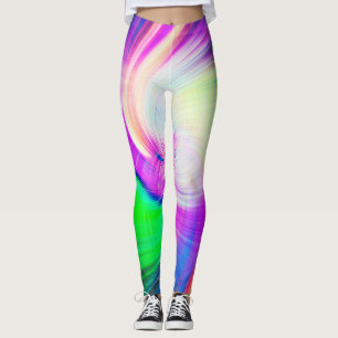 Legging SPIRALFLUO - Fratura Moderna Colorida Psicedélica 