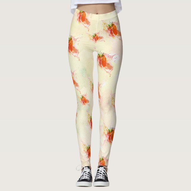 Legging Splash de Creme de Morango! Aquarela (Frente)