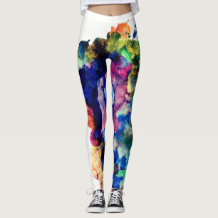 Legging Splatter abstrato na moda colorido da pintura da