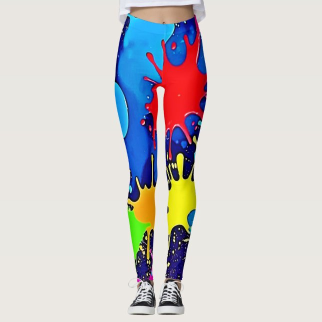 Legging Splatter de cor brilhante (Frente)