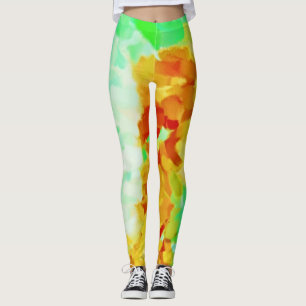 Legging Splatter de pintura amarela do limão