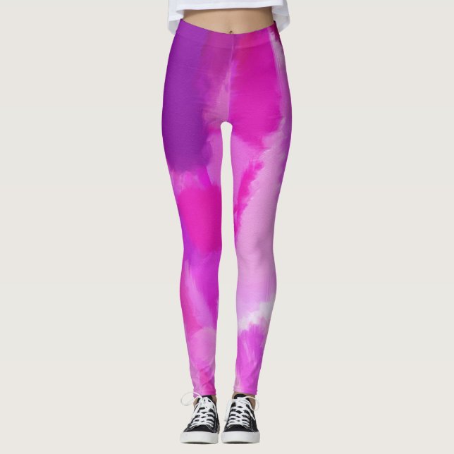 Legging Splatter de pintura violeta rosa (Frente)