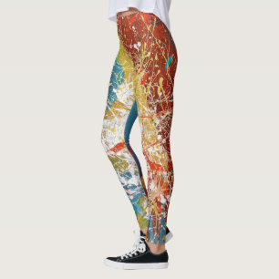 Legging splatters abstratos modernos da pintura