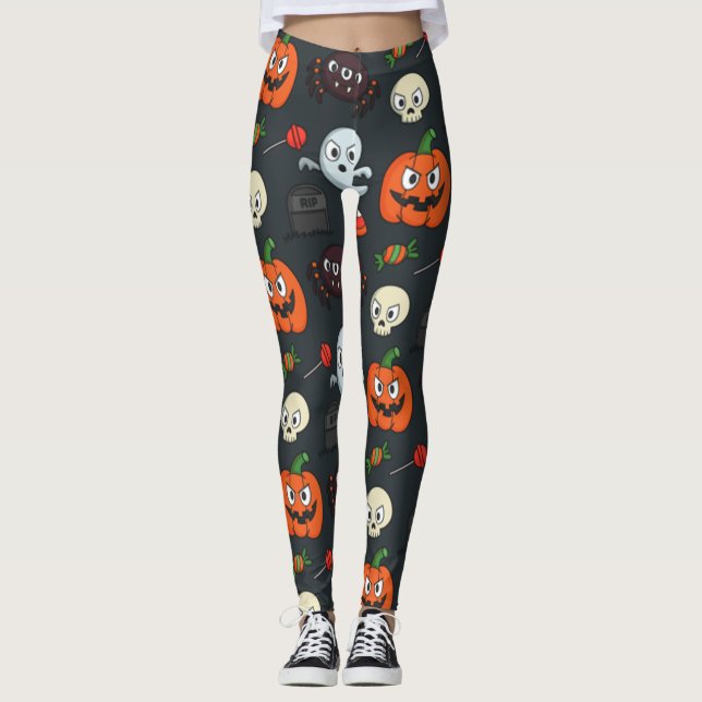 Legging Spooky Halloween Pattern (Frente)