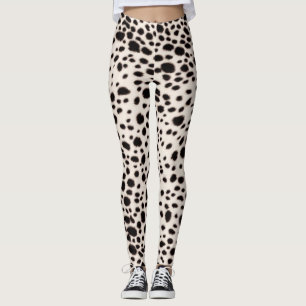 Legging Spots De Dalmação Branca De Neve: Peles De Animais